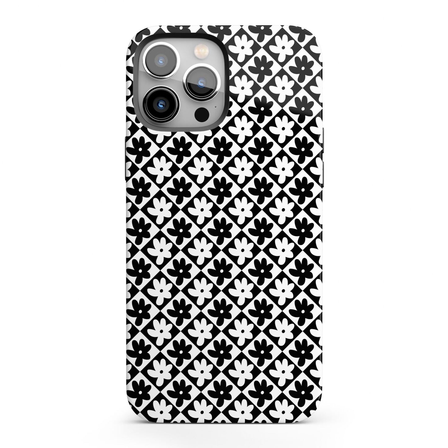 Check Flower iPhone 13 Pro Max Full Wrap 3D Tough Case