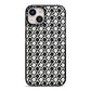Check Flower iPhone 14 Black Impact Case on Silver phone