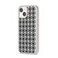 Check Flower iPhone 14 Clear Tough Case Starlight Angled Image