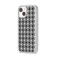Check Flower iPhone 14 Glitter Tough Case Starlight Angled Image