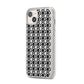 Check Flower iPhone 14 Plus Clear Tough Case Starlight Angled Image