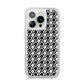 Check Flower iPhone 14 Pro Clear Tough Case Silver