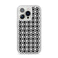 Check Flower iPhone 14 Pro Glitter Tough Case Silver