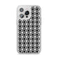 Check Flower iPhone 14 Pro Max Glitter Tough Case Silver