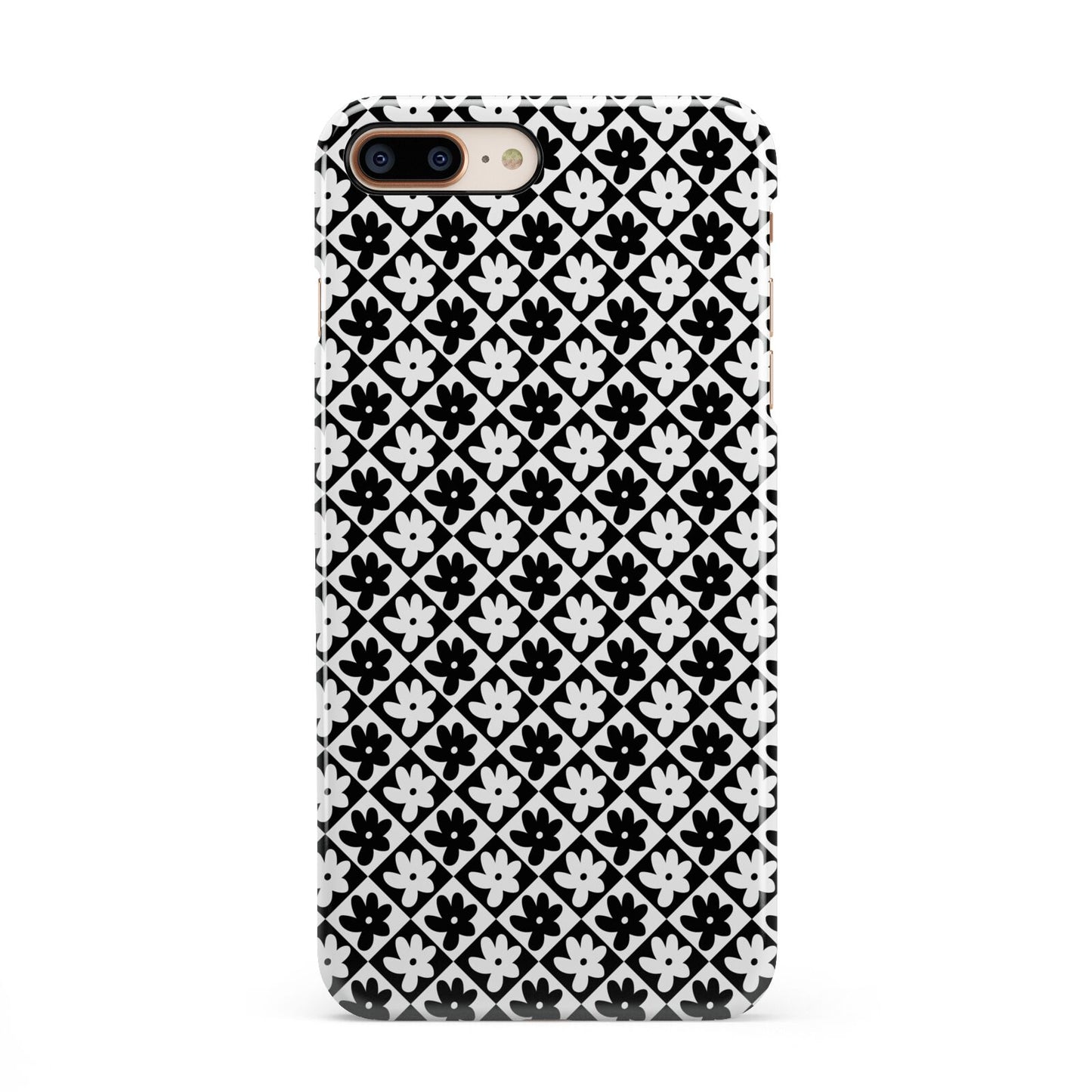 Check Flower iPhone 8 Plus 3D Snap Case on Gold Phone