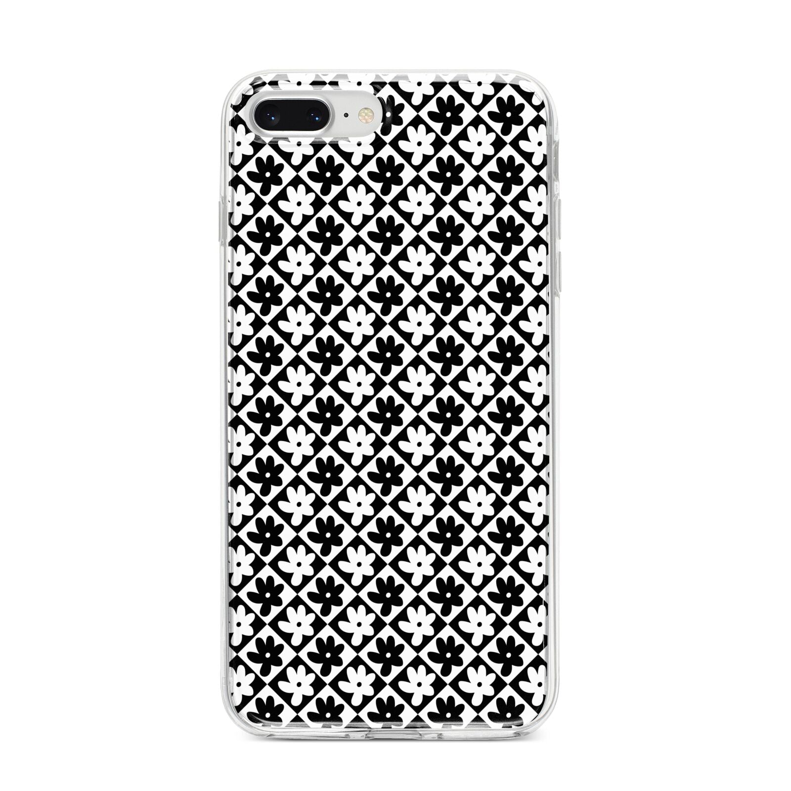 Check Flower iPhone 8 Plus Bumper Case on Silver iPhone