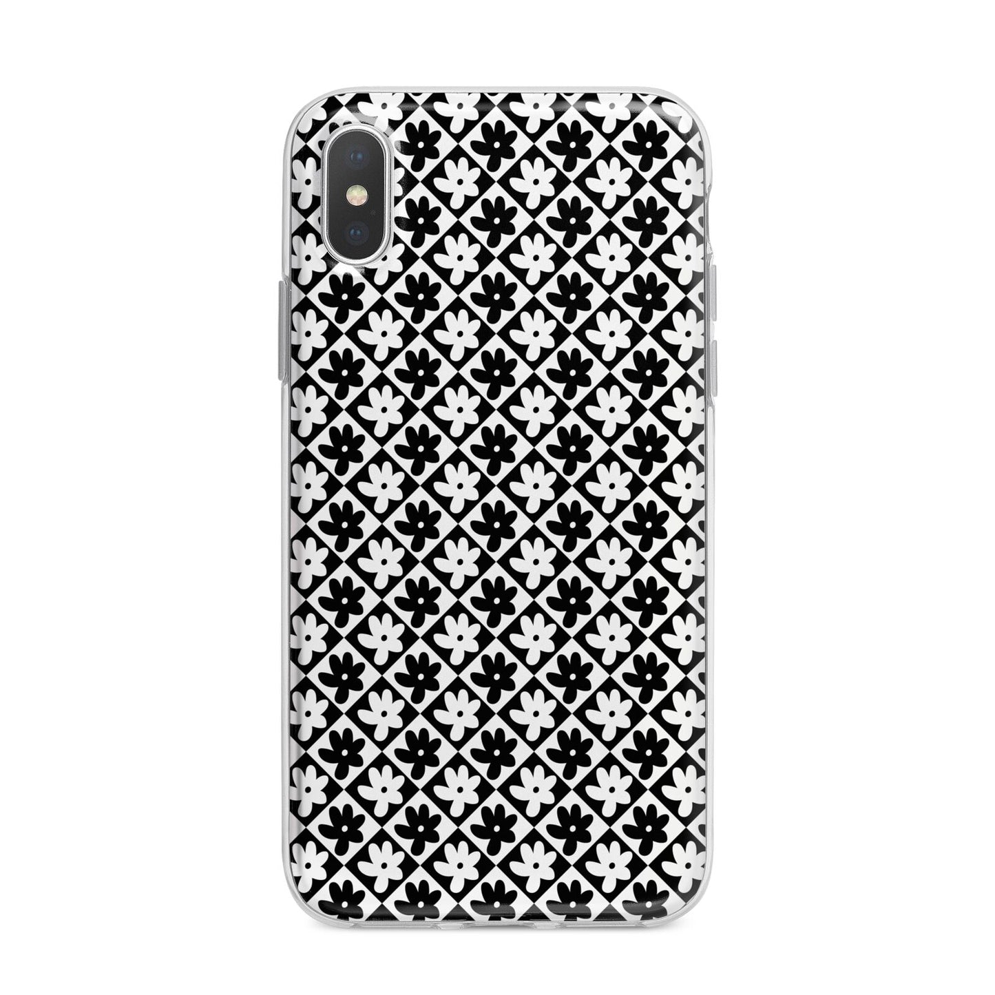 Check Flower iPhone X Bumper Case on Silver iPhone Alternative Image 1