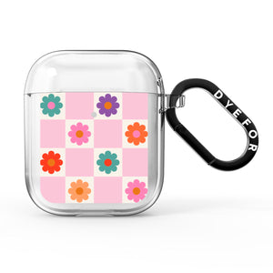 Checked flowers AirPods Case