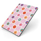 Checked flowers Apple iPad Case on Grey iPad Side View