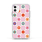 Checked flowers Apple iPhone 11 in White with White Impact Case