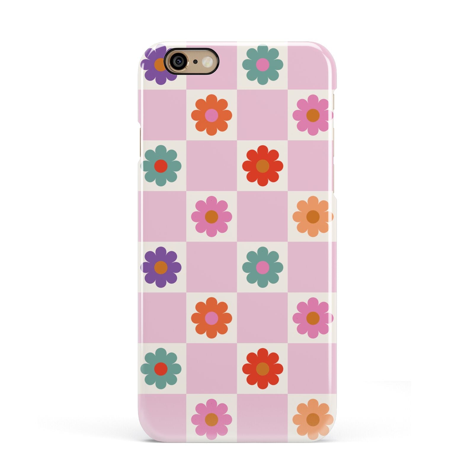 Checked flowers Apple iPhone 6 3D Snap Case