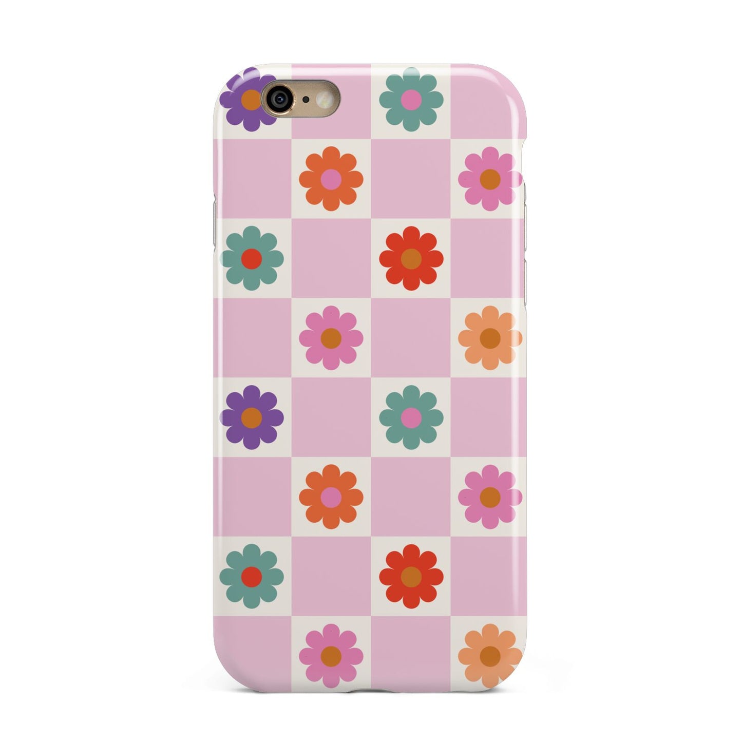 Checked flowers Apple iPhone 6 3D Tough Case