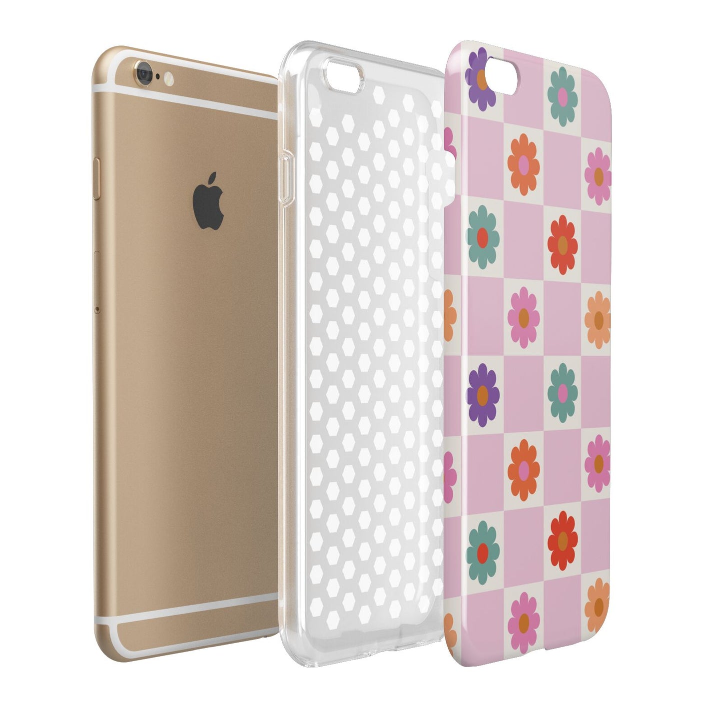 Checked flowers Apple iPhone 6 Plus 3D Tough Case Expand Detail Image