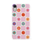 Checked flowers Apple iPhone XR White 3D Snap Case