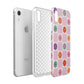 Checked flowers Apple iPhone XR White 3D Tough Case Expanded view