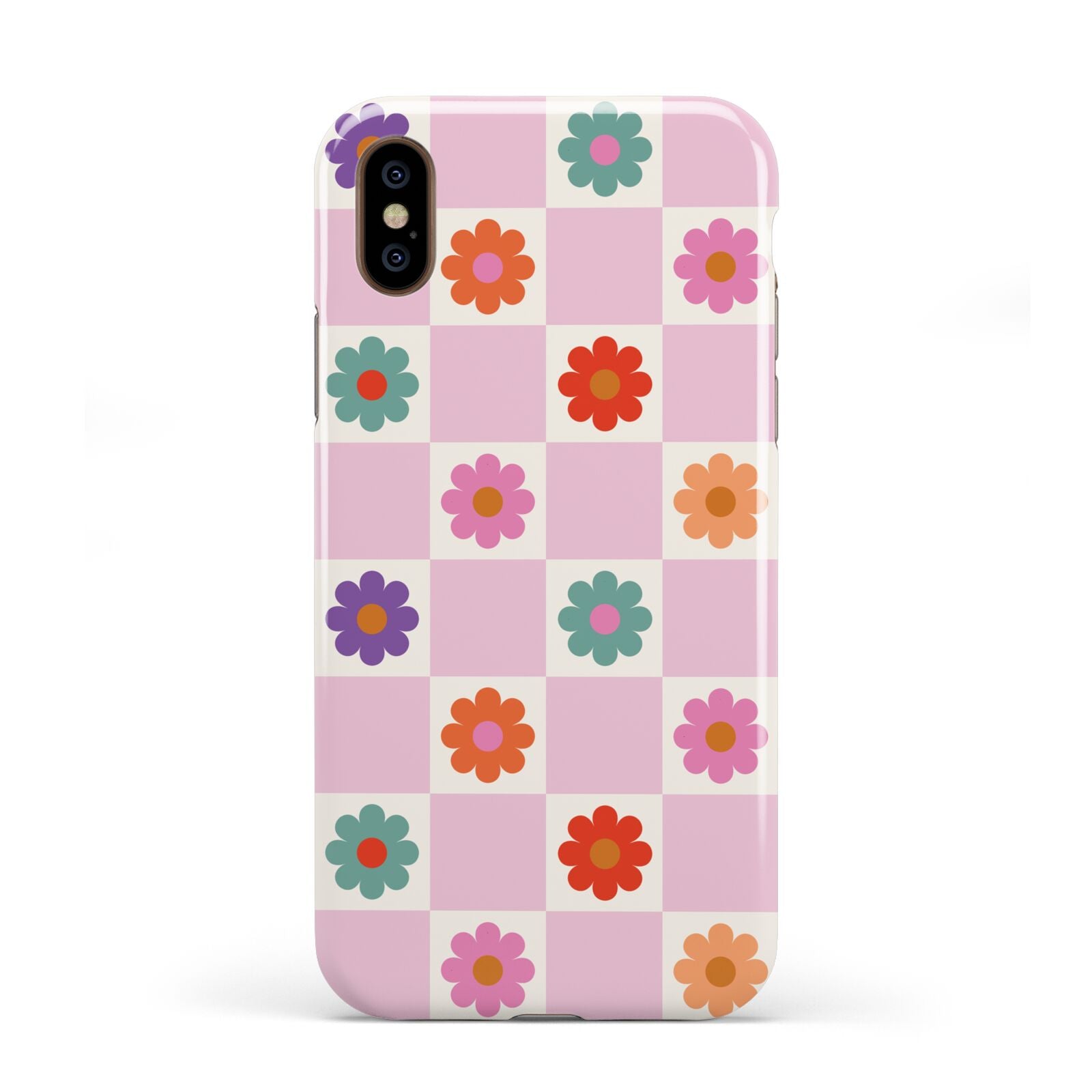 Checked flowers Apple iPhone XS 3D Tough
