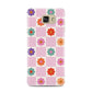 Checked flowers Samsung Galaxy A7 2016 Case on gold phone