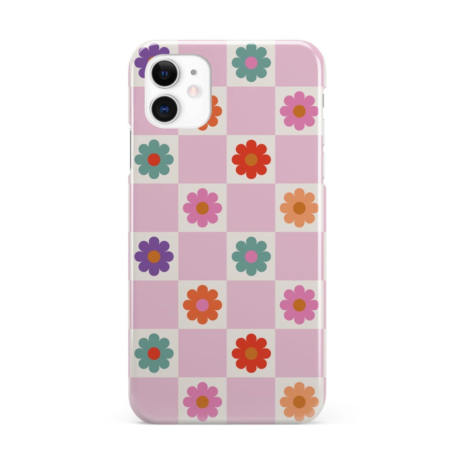 Checked flowers iPhone 11 3D Snap Case