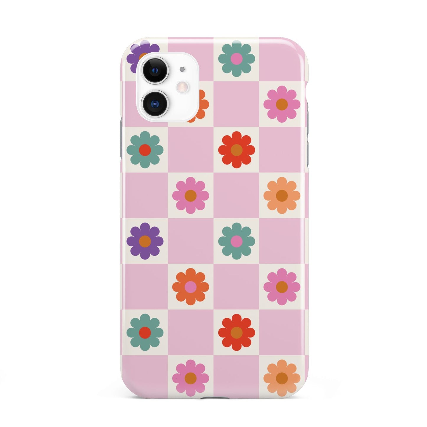 Checked flowers iPhone 11 3D Tough Case