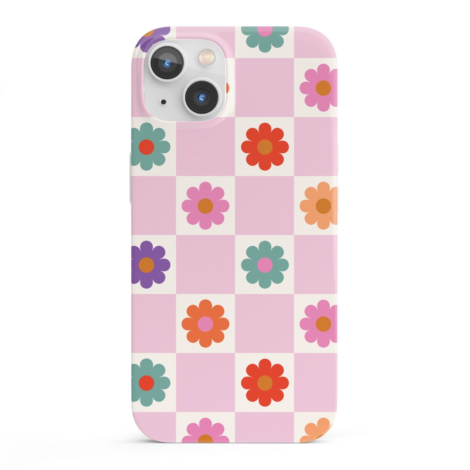 Checked flowers iPhone 13 Full Wrap 3D Snap Case