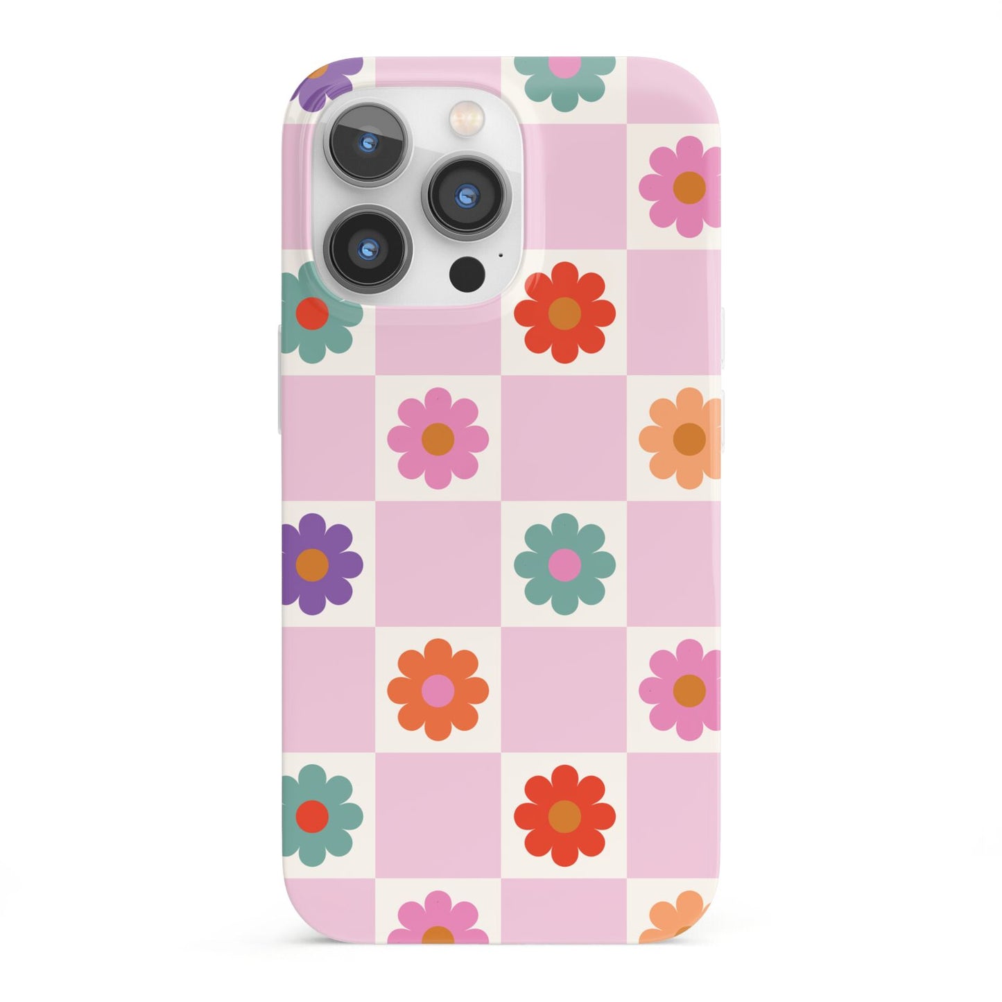 Checked flowers iPhone 13 Pro Full Wrap 3D Snap Case