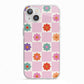Checked flowers iPhone 13 TPU Impact Case with White Edges