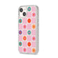 Checked flowers iPhone 14 Glitter Tough Case Starlight Angled Image