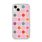 Checked flowers iPhone 14 Plus Clear Tough Case Starlight