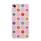 Checked flowers iPhone 8 3D Tough Case on Gold Phone