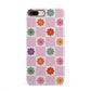 Checked flowers iPhone 8 Plus 3D Snap Case on Gold Phone