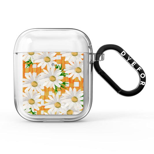 Checkered Daisy AirPods Clear Case