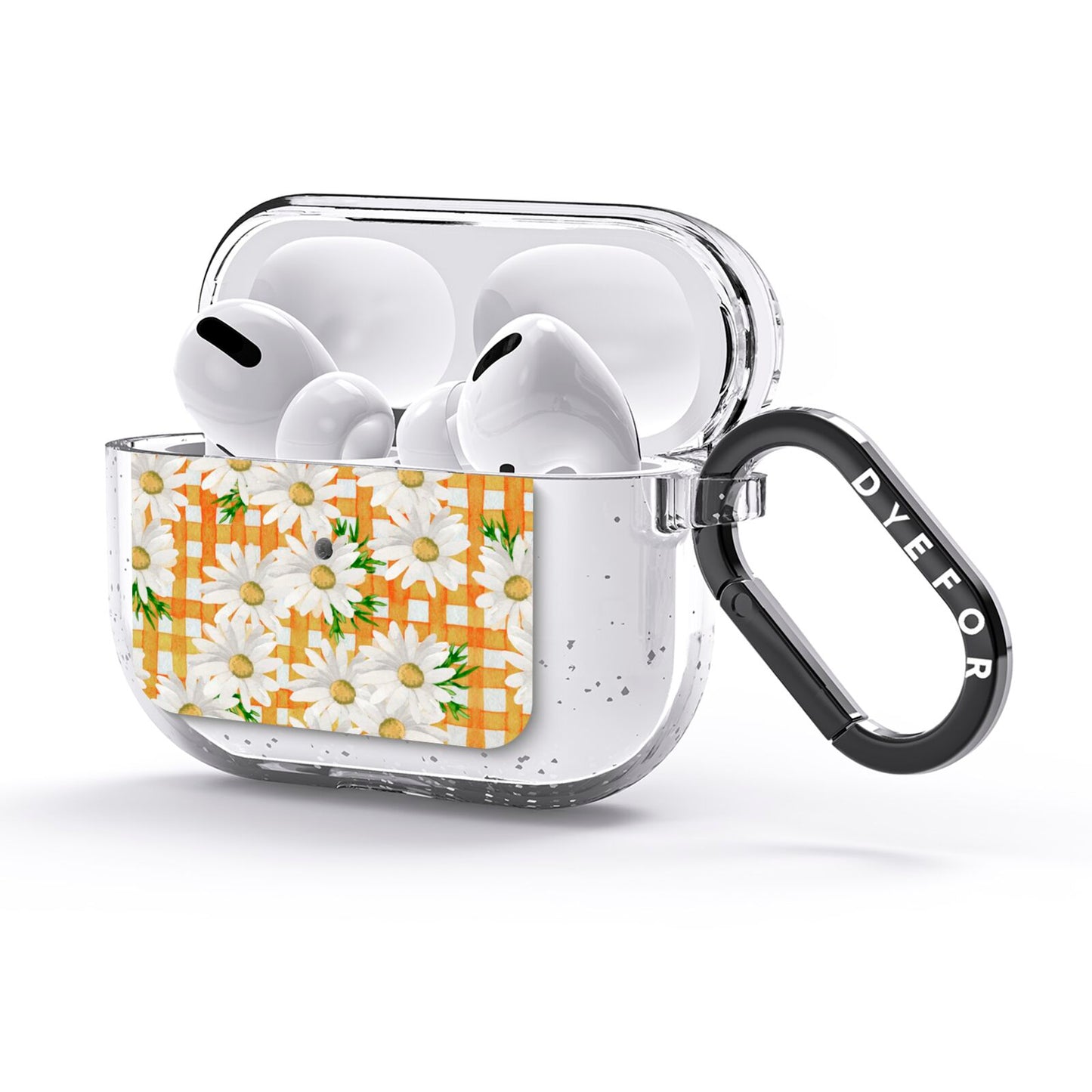 Checkered Daisy AirPods Glitter Case 3rd Gen Side Image