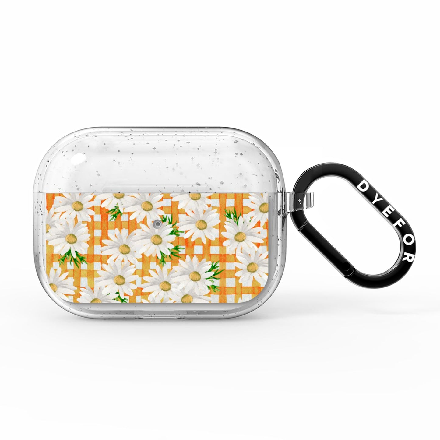 Checkered Daisy AirPods Pro Glitter Case