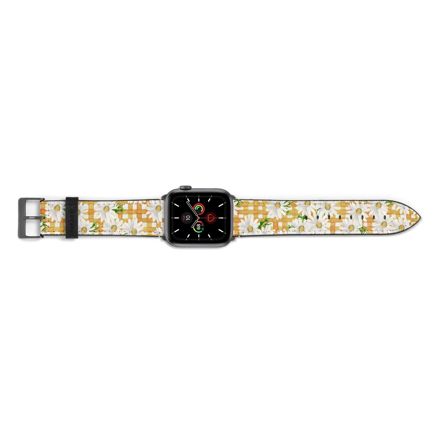 Checkered Daisy Apple Watch Strap Landscape Image Space Grey Hardware