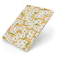 Checkered Daisy Apple iPad Case on Gold iPad Side View