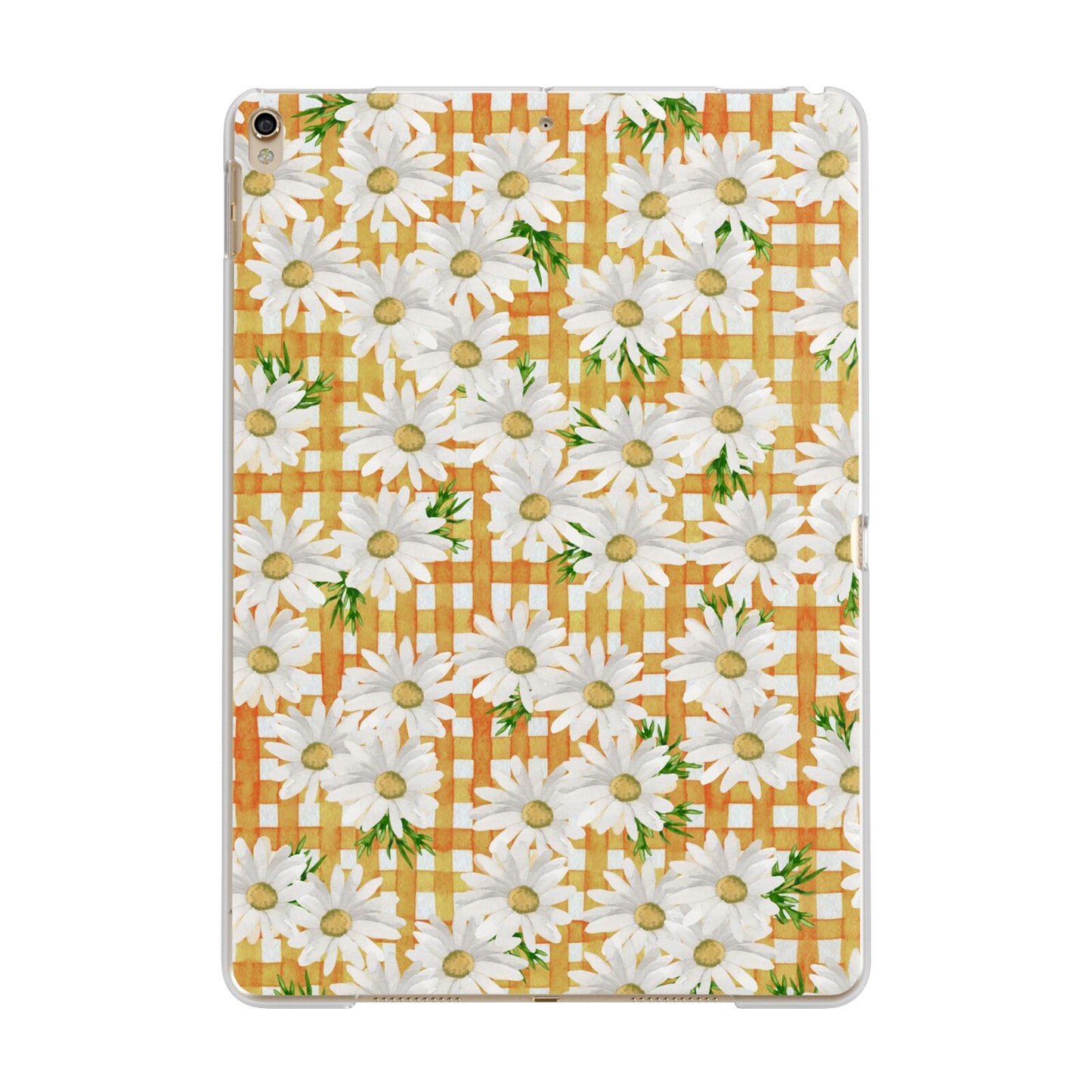 Checkered Daisy Apple iPad Gold Case