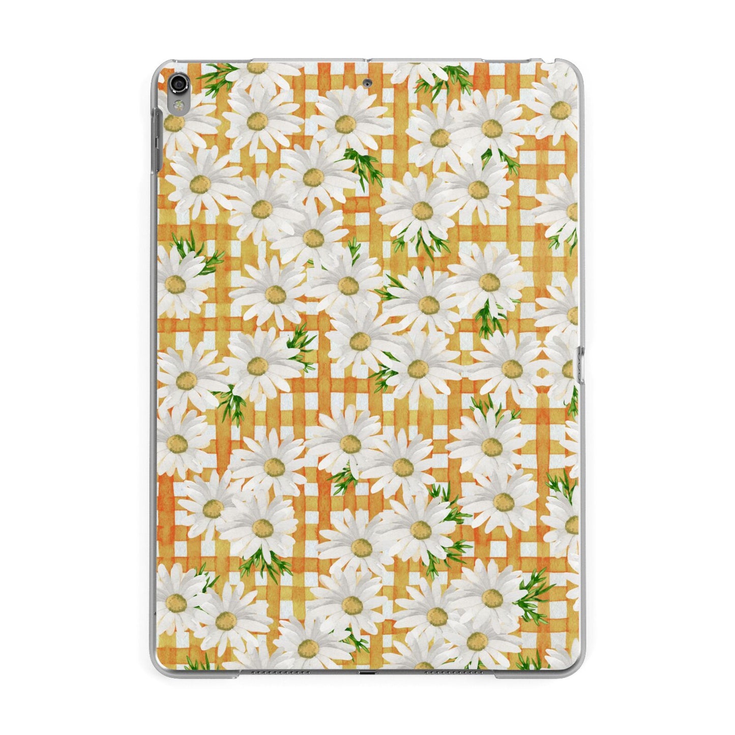 Checkered Daisy Apple iPad Grey Case