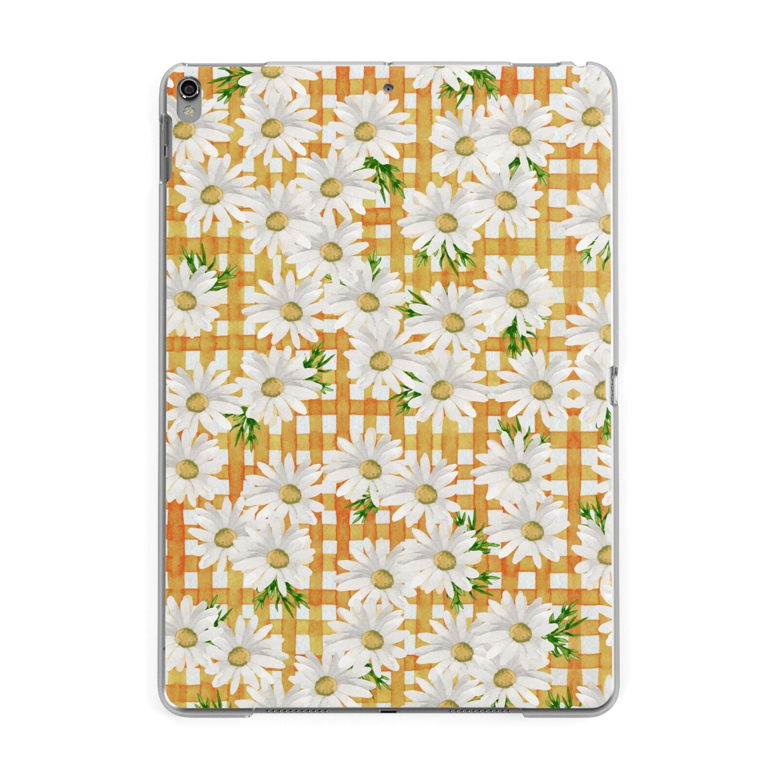 Checkered Daisy Apple iPad Grey Case