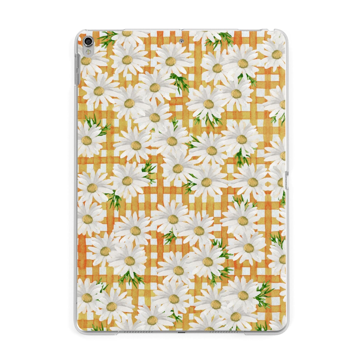 Checkered Daisy Apple iPad Silver Case