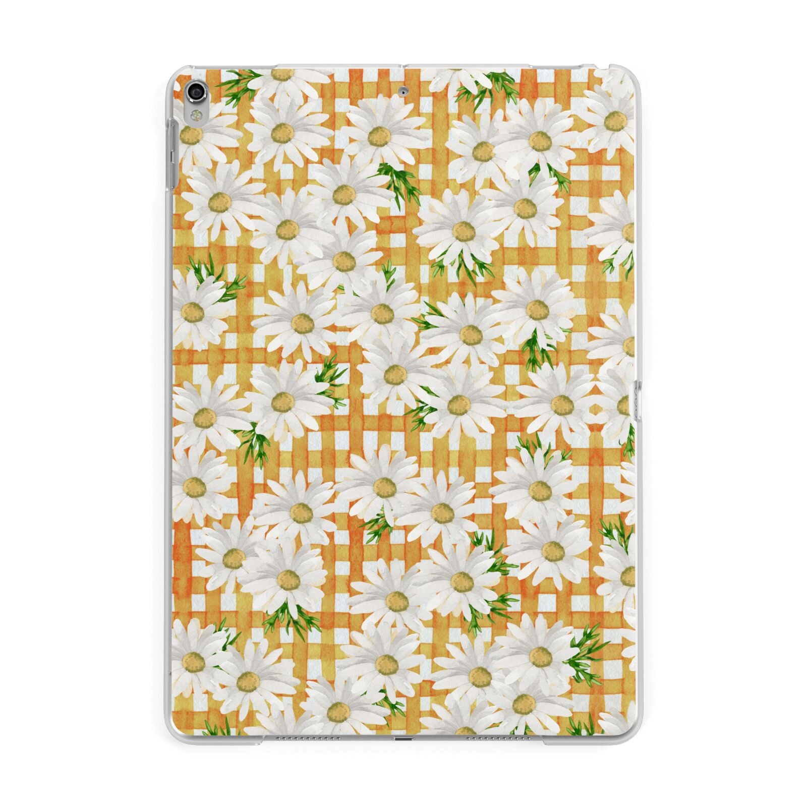 Checkered Daisy Apple iPad Silver Case