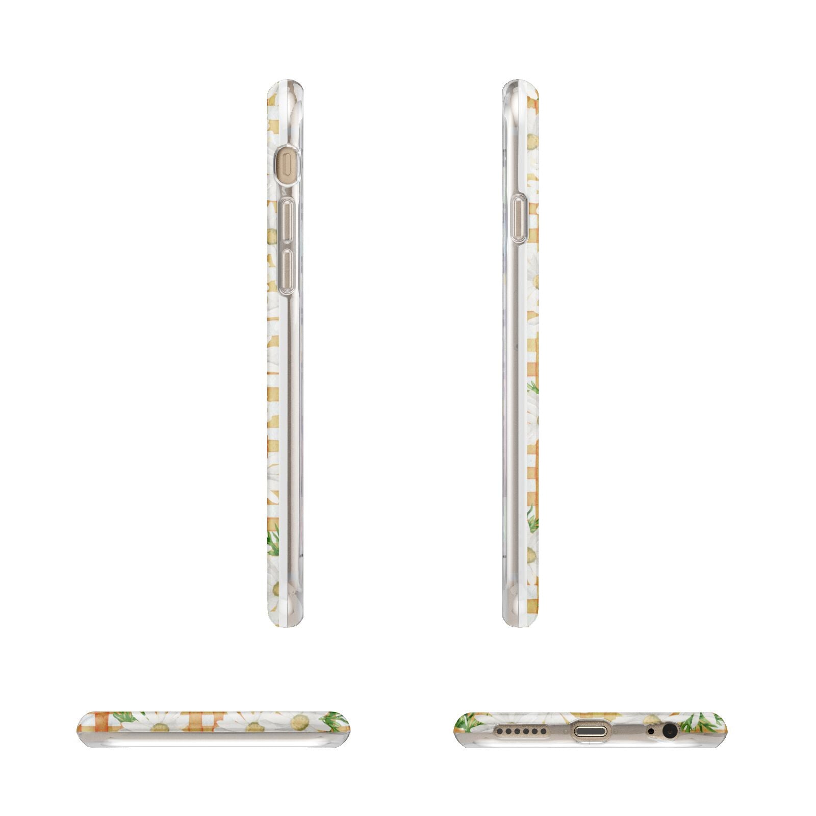 Checkered Daisy Apple iPhone 6 3D Wrap Tough Case Alternative Image Angles