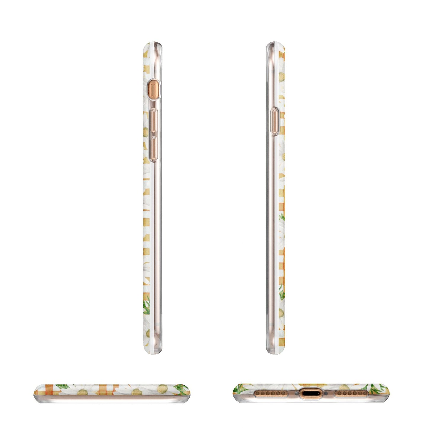 Checkered Daisy Apple iPhone 7 8 3D Wrap Tough Case Alternative Image Angles