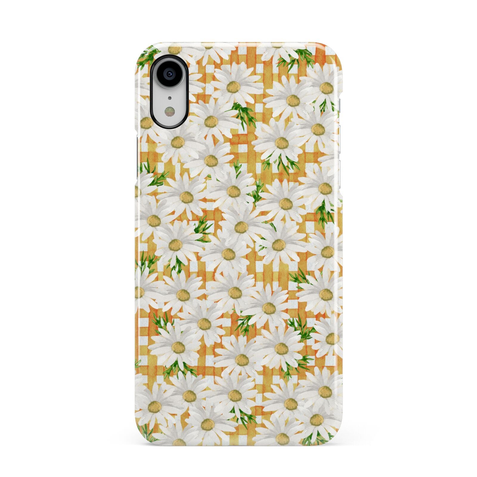 Checkered Daisy Apple iPhone XR White 3D Snap Case