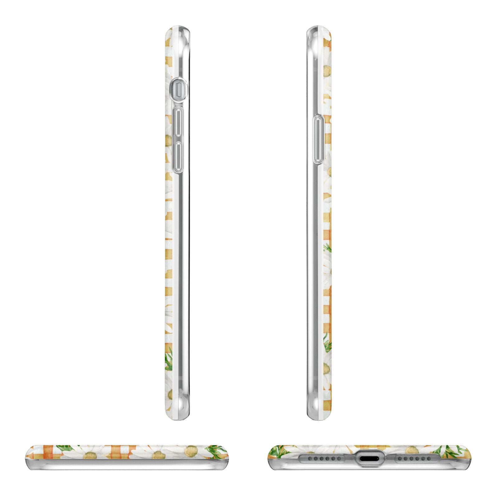 Checkered Daisy Apple iPhone XR in White with 3D Wrap Tough Case Alternative Image Angles