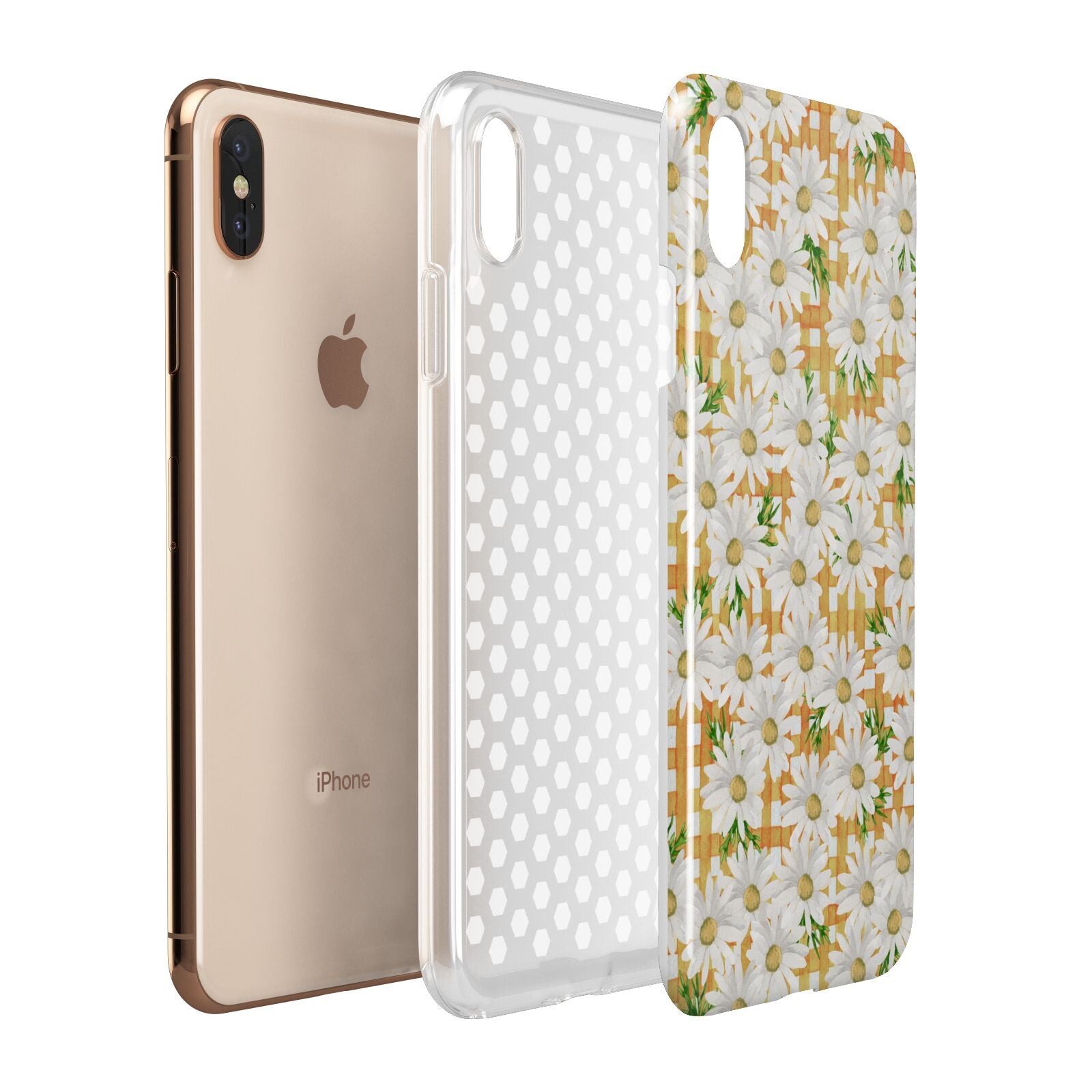 Checkered Daisy Apple iPhone Xs Max 3D Tough Case Expanded View
