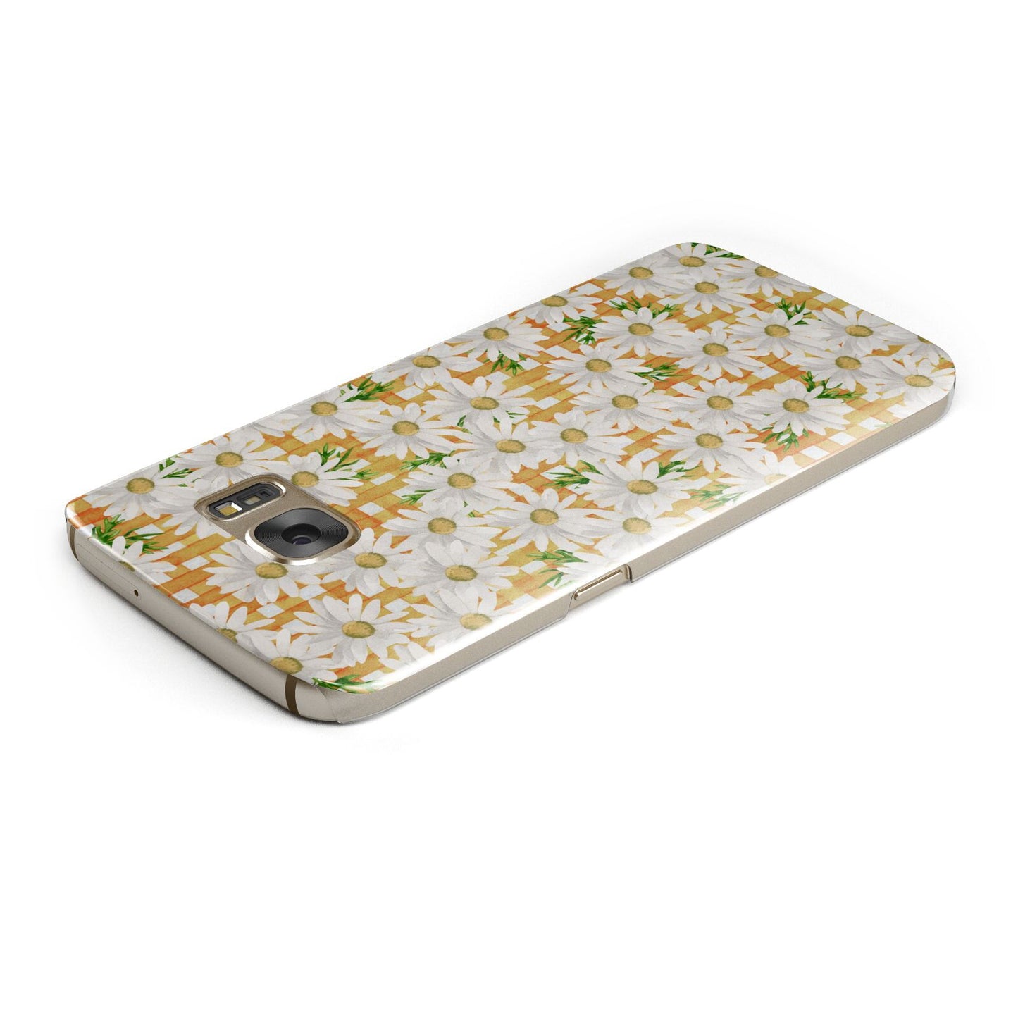 Checkered Daisy Samsung Galaxy Case Top Cutout