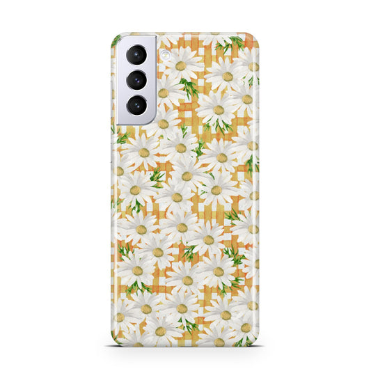Checkered Daisy Samsung S21 Plus Phone Case
