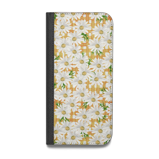 Checkered Daisy Vegan Leather Flip iPhone Case