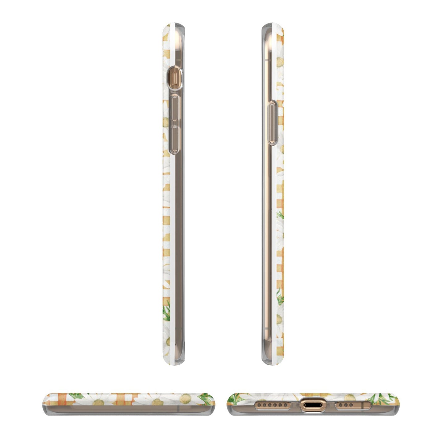 Checkered Daisy iPhone 11 3D Tough Case Angle Images