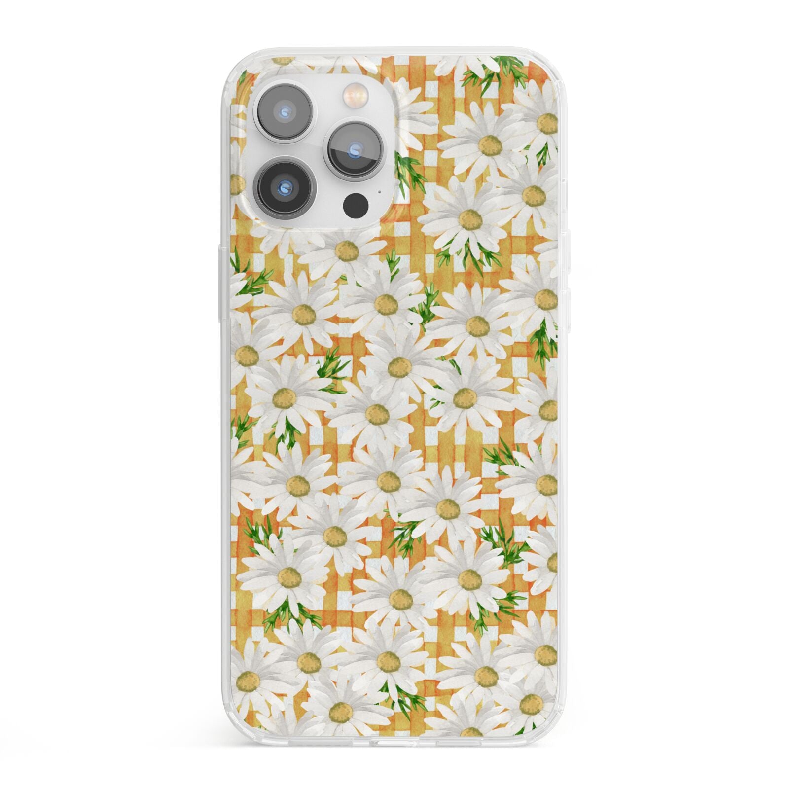 Checkered Daisy iPhone 13 Pro Max Clear Bumper Case